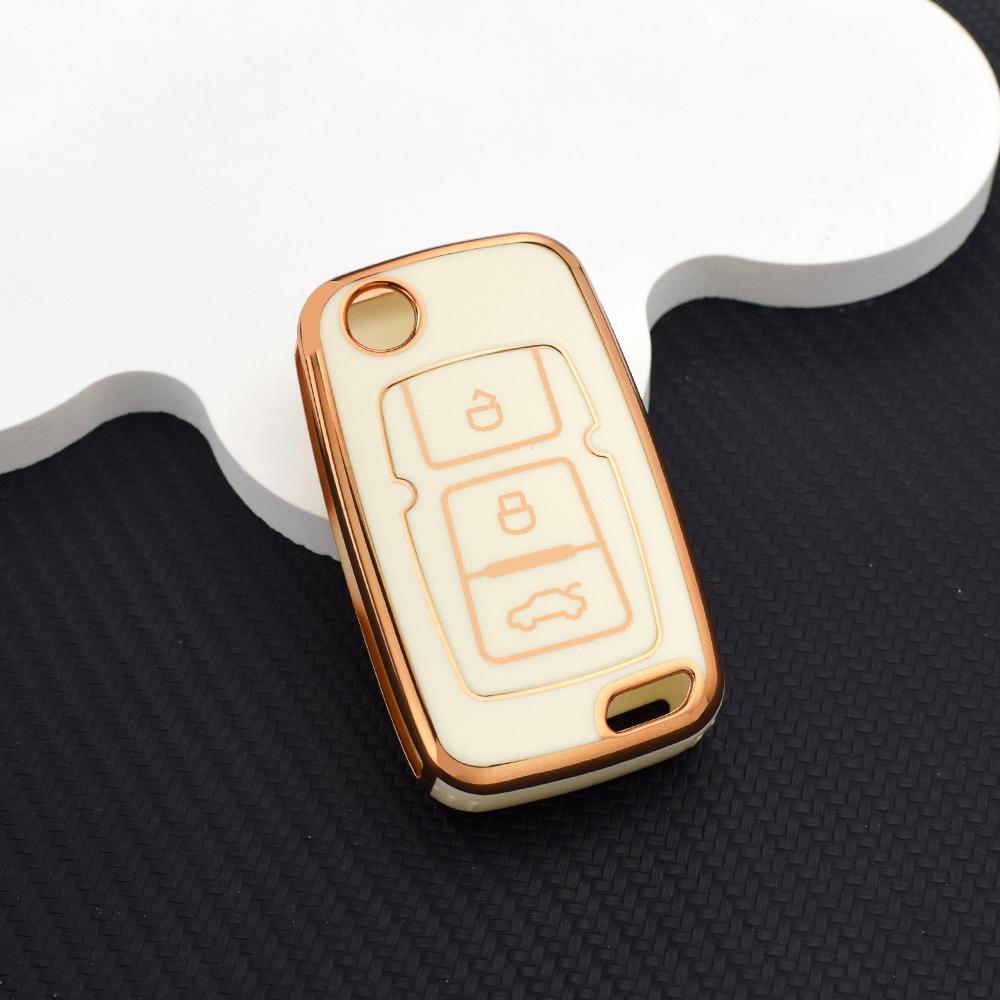 Car Key Fob Case for Geely Emgrand EC7/EU7/GC5/GC6/EC8/EC718/EC715 - Protective Key Cover Holder with Key Chain Auto Accessories
