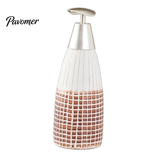 Shampoo Dispenser Bottle Ceramic Soap for Bathroom, 350/380ML Hand with Large Capacity Lotion Pump, Refillable Liquid Soap, and Pump