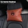 Car Seat Hanging Headrest Leather Neck Pillow Head Protector Accessories For Citroen C4 C3 C5 C1 C2 Berlingo Celysee Cactus