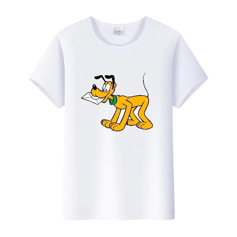 Casual Cartoon Goofy Pluto Clothes Plus Size T-shirt Summer White Tees 90S Tops Harajuku Blouses Tshirt Unisex