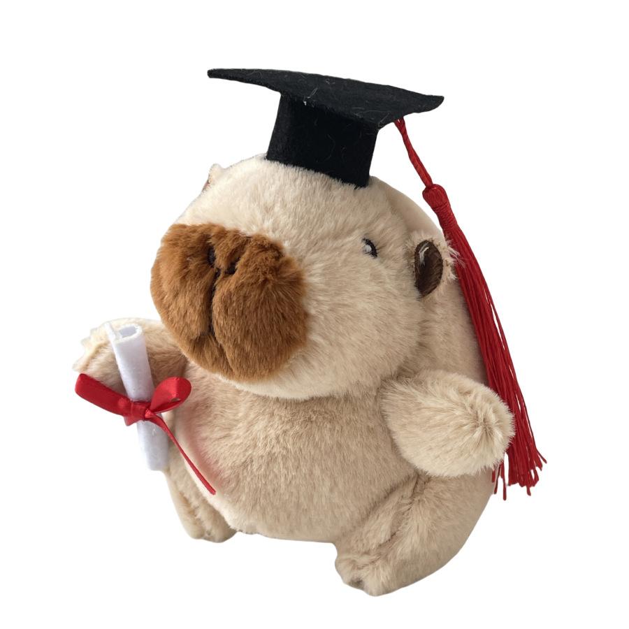 Doctor's Hat Kapibala Pendant Plush Toy Capybara Dolls Bag Hanging Decoration Graduation Season Gift