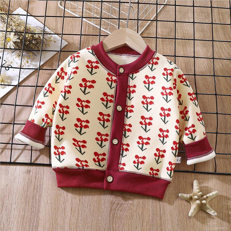 Children's Knit Coat Autumn and Winter Warm Cardigan Sweater for Boys and Girls