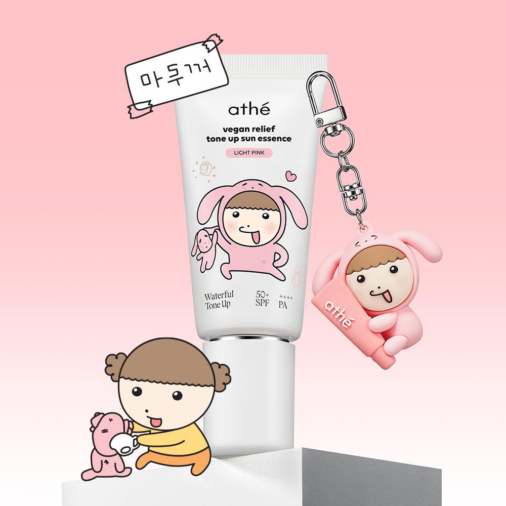 Athe Vegan Relief Tone-Up Sun Essence 50ml, 4 Colors (Beige/Pink)