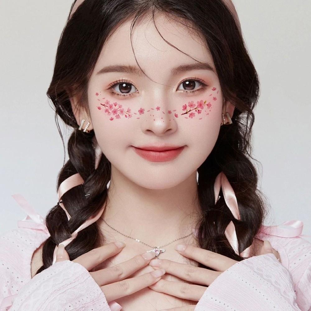 Sweet Style Face Tattoos Waterproof Scrapbook Stickers Realistic Stickers Holiday Events