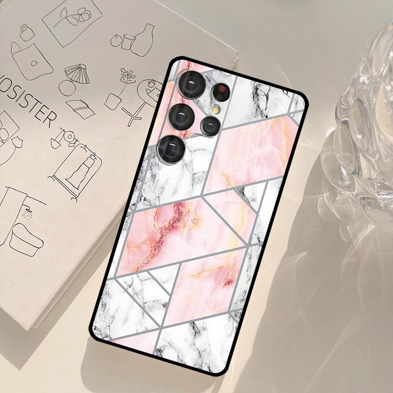 Marble Geometric Phone Case For Samsung Galaxy S25 S26 Ultra S20 S21 S22 S23 S24 Plus S10 S25 FE Back Cover