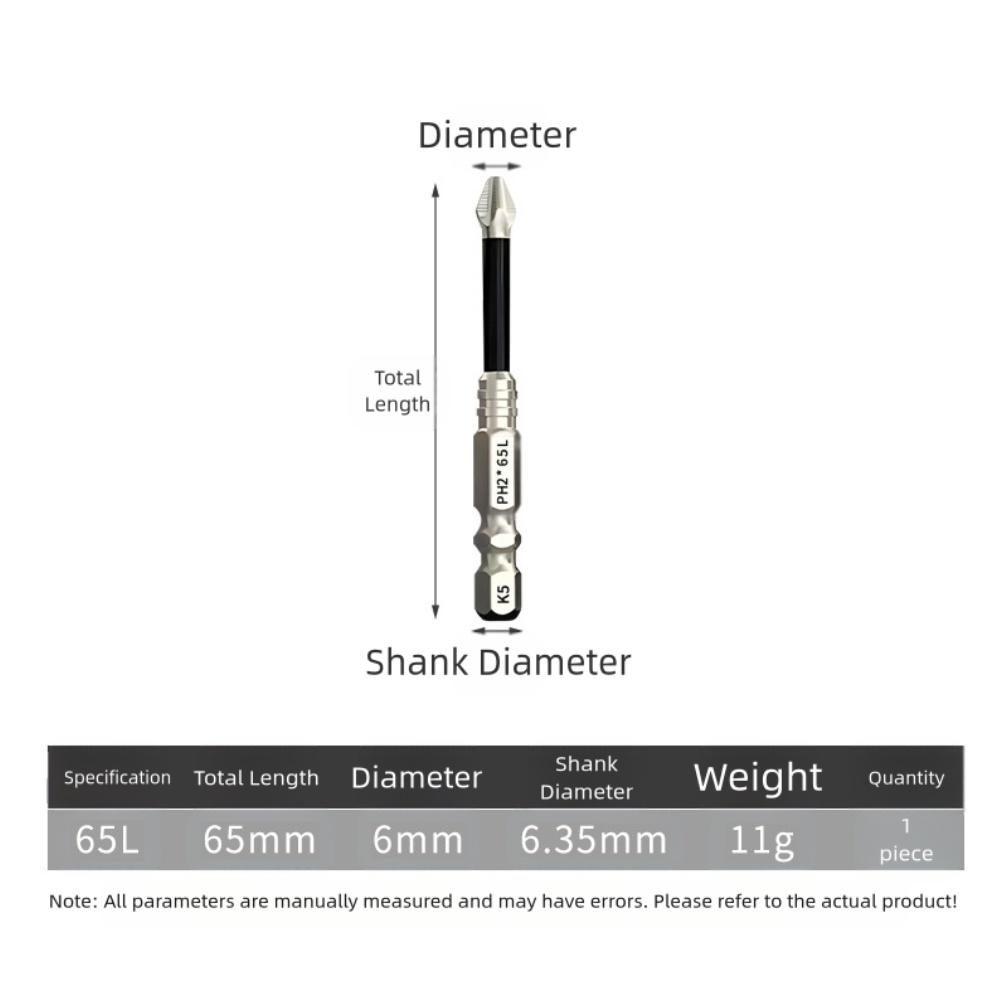 12-teiliges magnetisches Schraubendreher-Bit-Set PH2 Kreuzlegierter Stahl Lange Bohrer mit Anti-Rutsch-Zähnen für verbessertes Drehmoment und Schraubengriff