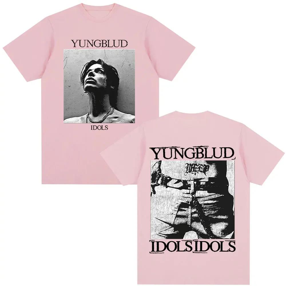 Singer Yungblud Idols Album Tour T Shirt Unisexs Wounisex Clothing Hip Hop Short Sleeve Tshirts Oversized Casual Cotton Tshirt Blac
