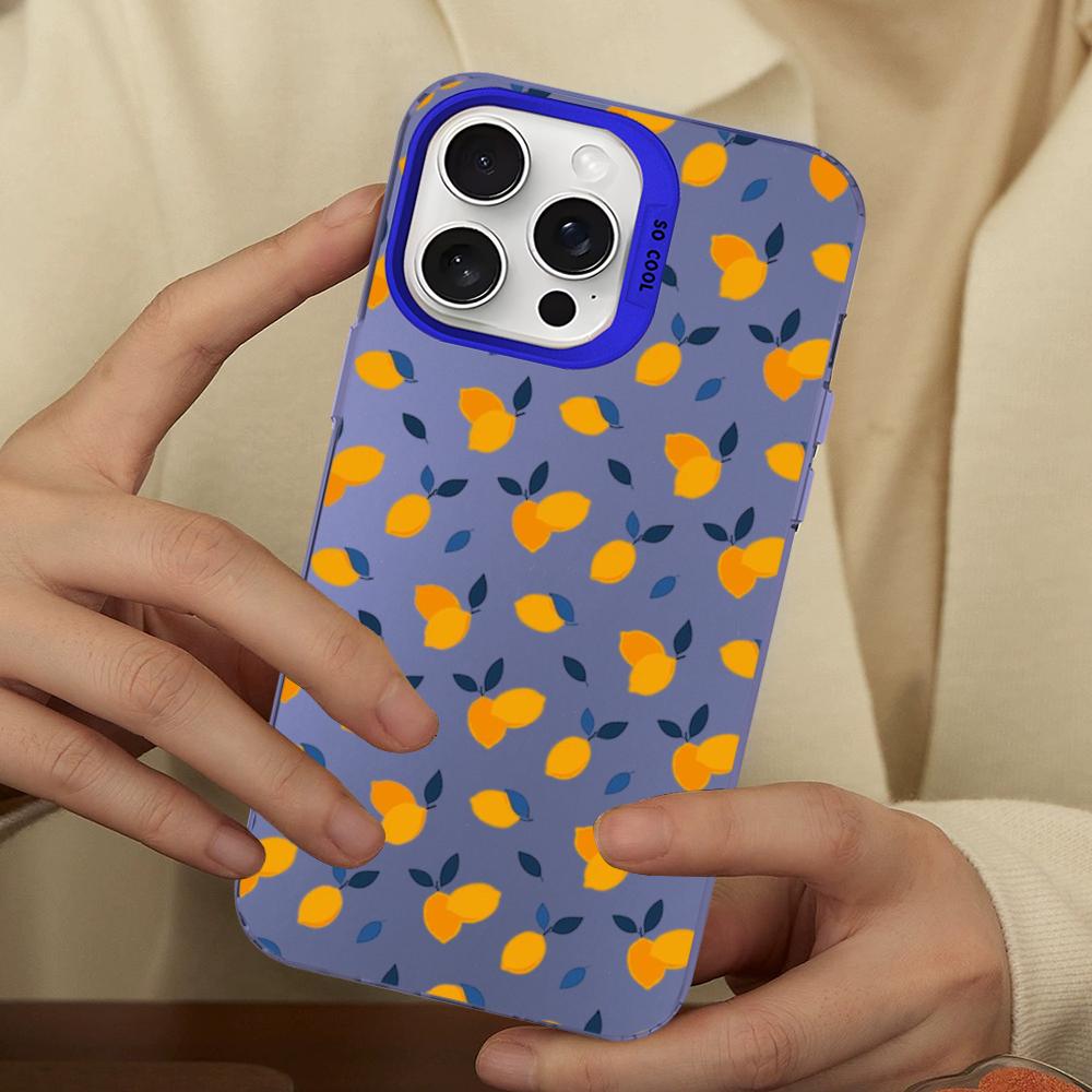 Leaves Fruit Lemon Peach Pomegranate Grape Phone Case For IPhone 16 15 14 13 12 11 Pro Max XSMAX 8 Matte Shockproof Back Cover