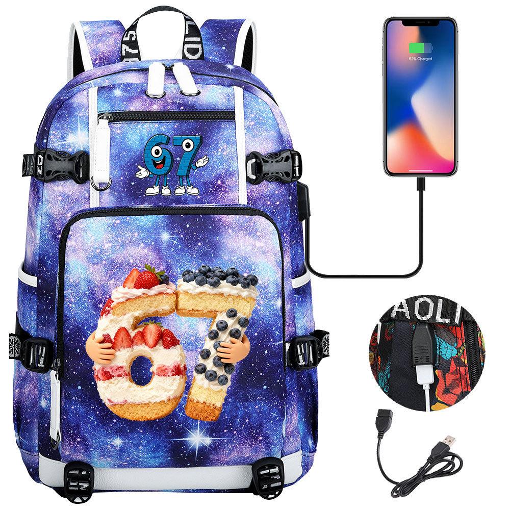 USB Charging Backpack for Teen Students Travel Laptop Daypack 67 Gourmet Style Lightweight Water-Resistant Large Capacity