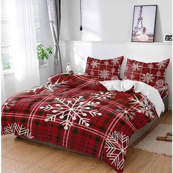Santa Claus Bed Three-Piece Set, Digital Print Quilt Cover Sheet Set