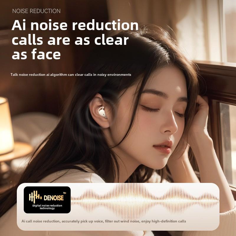 Wireless Bluetooth Headphones In-ear Mini Digital Display Long Life Sleep Noise Cancelling Headphones