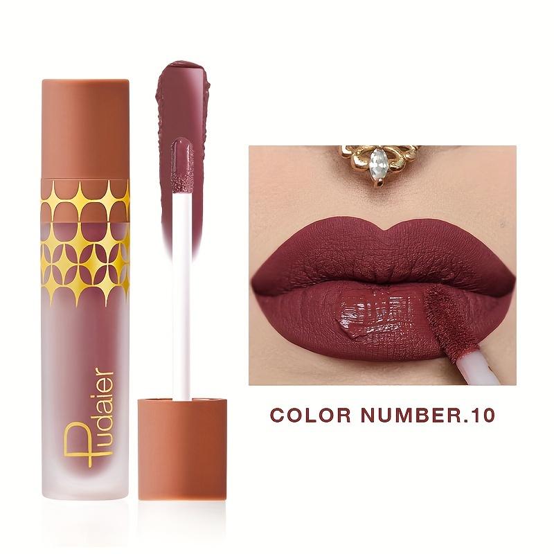 

24 цвета высокопигментированная матовая глазурь для губ - стойкая, устойчивая к размазыванию жидкая помада красно-коричневых тонов для вечернего макияжа губ 10#