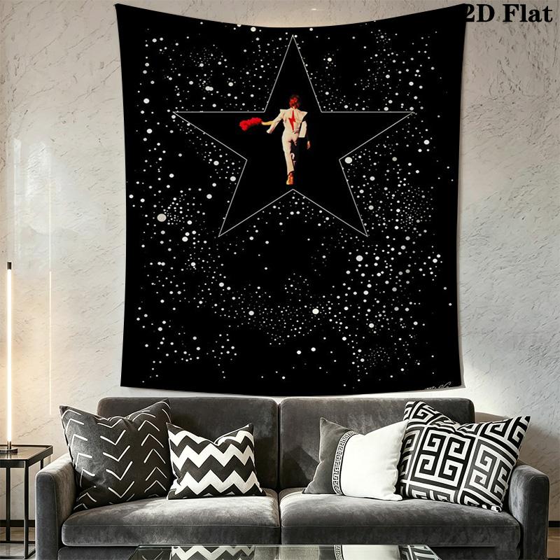 David Bowie Wall Tapestry Artistic Homage Tapestry Wallmounted Background Cloth Wall Covering Decoration Atmospheric Background Cloth Home Decor