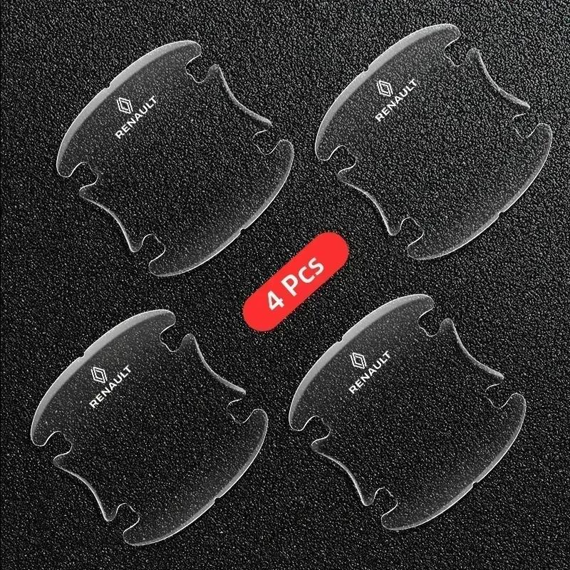 

2026 Hot For Renault Hub Caps 4pcs Transparent Car Door Bowl Handle Protective Film Trim Anti-Scratch Stickers for Renault koleo