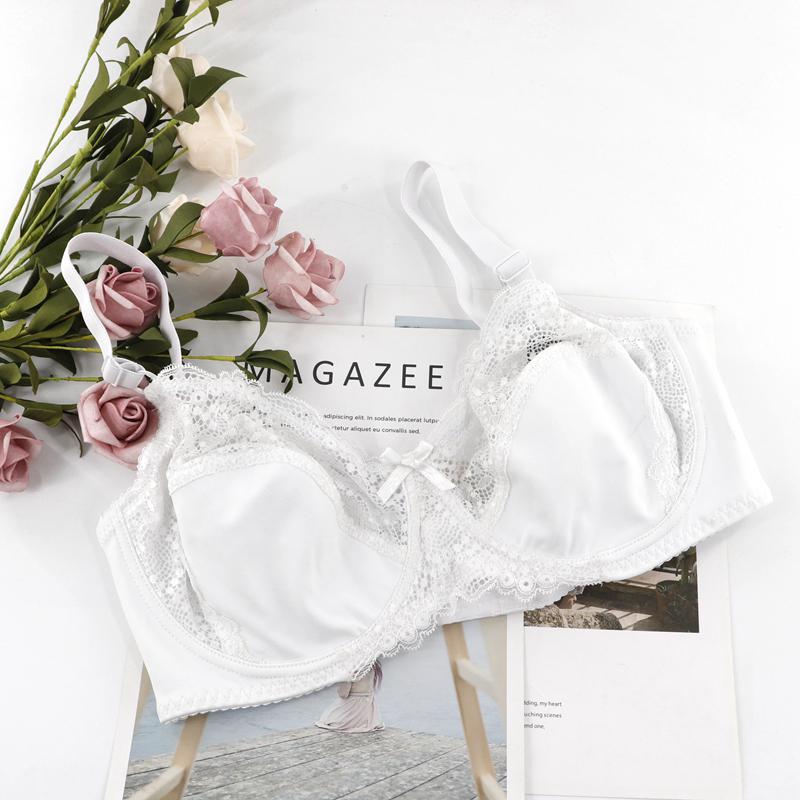 

Женский бюстгальтер большого размера с полной чашкой, сексуальный кружевной полупрозрачный бюстгальтер, удобный тонкий на косточках, размеры 85D - 110D 88709 95D белый