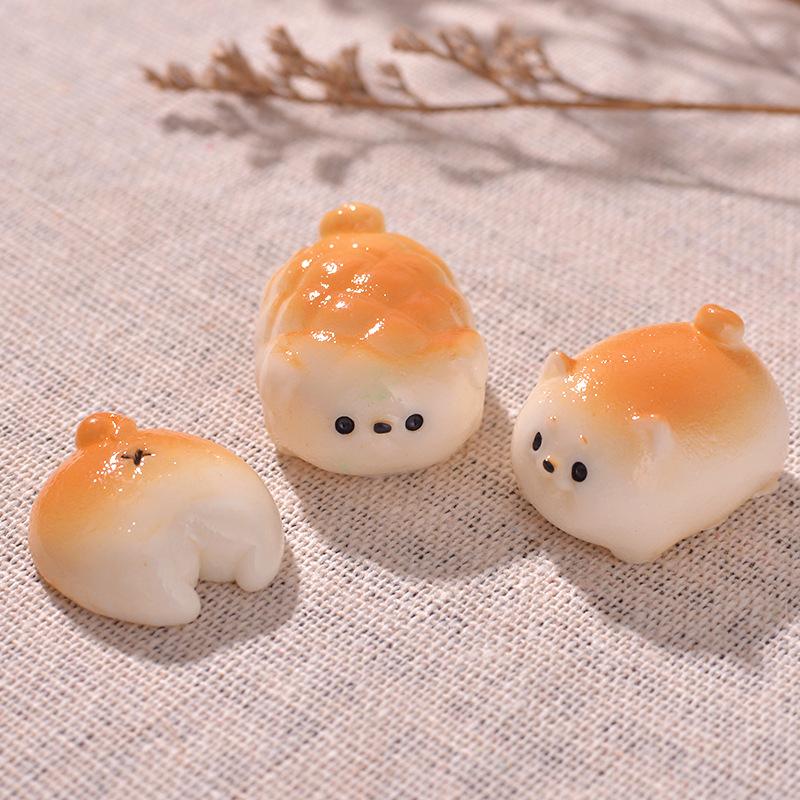 Creative Dogs Bread Donuts Figurines Miniature Kitchen Food Toy Desktop Car Ornament Diy Decoration Accessories Gifts