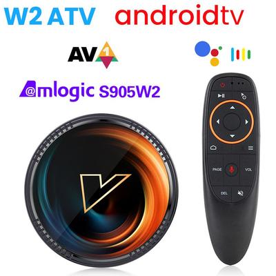 W2 ATV Smart TV Box s Androidom 11.0 a podporou AV1, duálneho Wi-Fi, BT4.0 a hlasového vstupu Google, set-top box