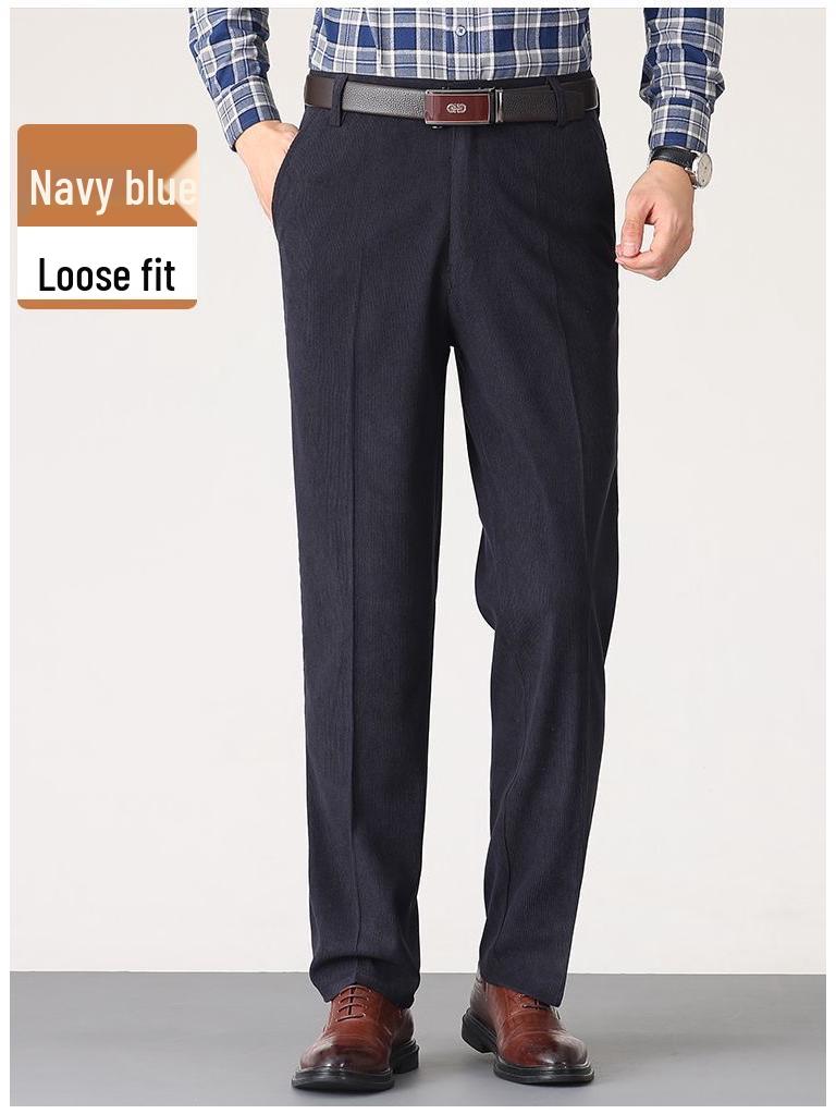 Men's Autumn/Winter Corduroy Pants - Casual Long Trousers for Middle-Aged & Elderly