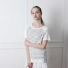 TOIEST Striped Short Sleeve T-Shirt Gray