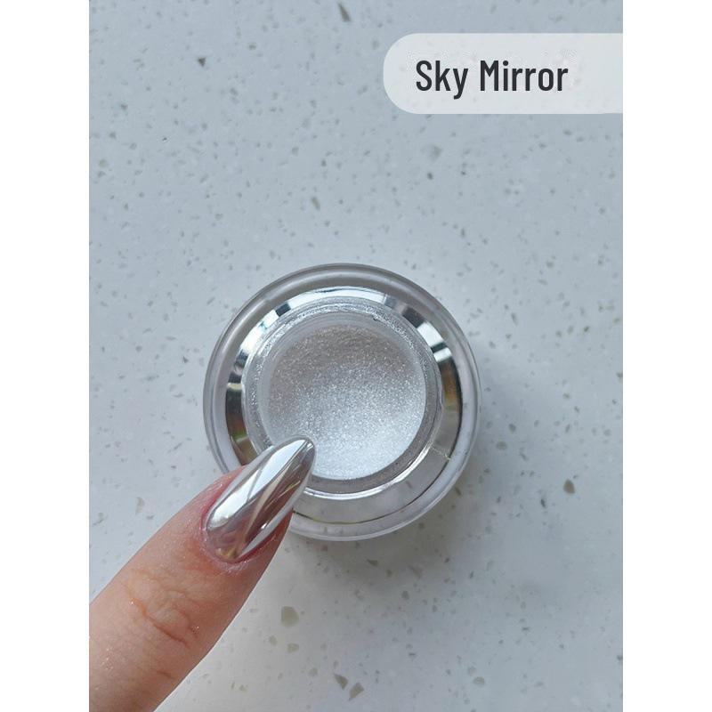Sky Realm Moonlight Nail Art Powder - Silver Aurora 2023 Edition