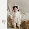 Ropa Bebe 2025 Autumn Baby Clothes Korean 0 To 12 Months Bodysuits & One-pieces Small Floral Girl Home Clothing Baby Jumpsuit