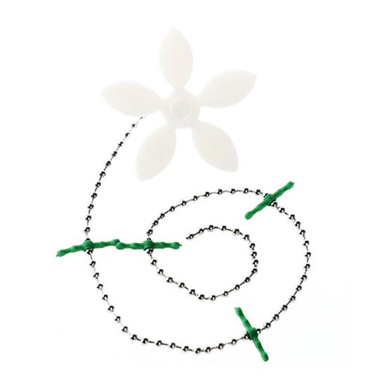 Pipe Unclogger Disposable Flower Decor Drain Strainer with Chain Anti Clog Hair Catcher Sink Tub Shower Kitchen Drain Cleaner