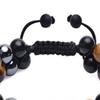 Tiger Eye Bracelet 8mm Tiger"s Eye Black Stone Beads Stretch Cord Bracelet Adjustable Double Layer