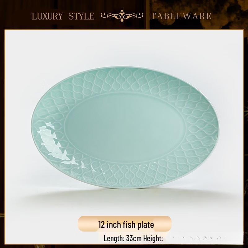 Celadon Embossed Underglaze Dinnerware