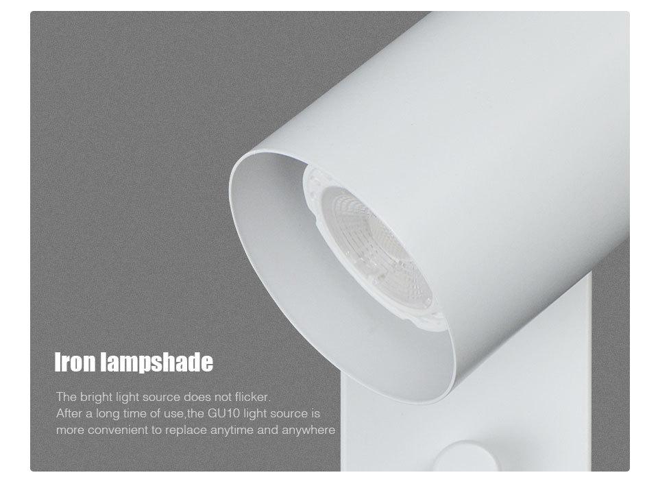 Adjustable Angle Modern Minimalist Bedside Wall Lamp with GU10 Spotlight for Living Room