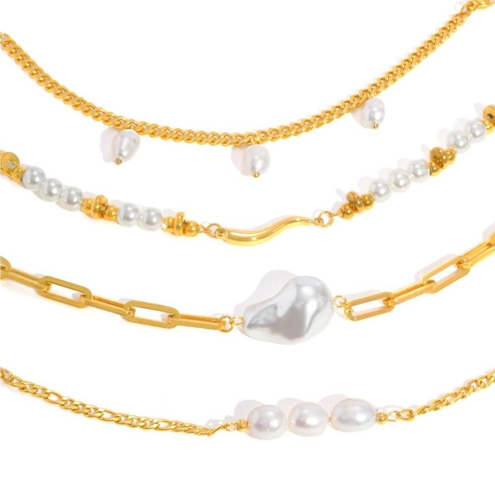 Adjustable Clasp Gold Plated Bracelet Elegant Chain Bracelet New Pearl Bracelet  Women Jewelry