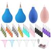 Pottery Precision Applicator Set with Plastic Steel Needle Funnel Ceramic Precision Tip Applicator Glaze Silicone Squeeze Bottle