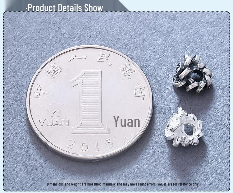 S925 Sterling Silver Retro Flower Beads: Wealth-Attracting Spacer for DIY Bracelets