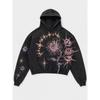 Mens Vintage Distressed 3D Printed Star Floral Oversized Hoodie Casual Streetwear Sweatshirt