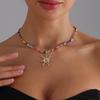 Bohemian Vintage Summer Beach Element Necklace Colorful Rice Bead Necklace