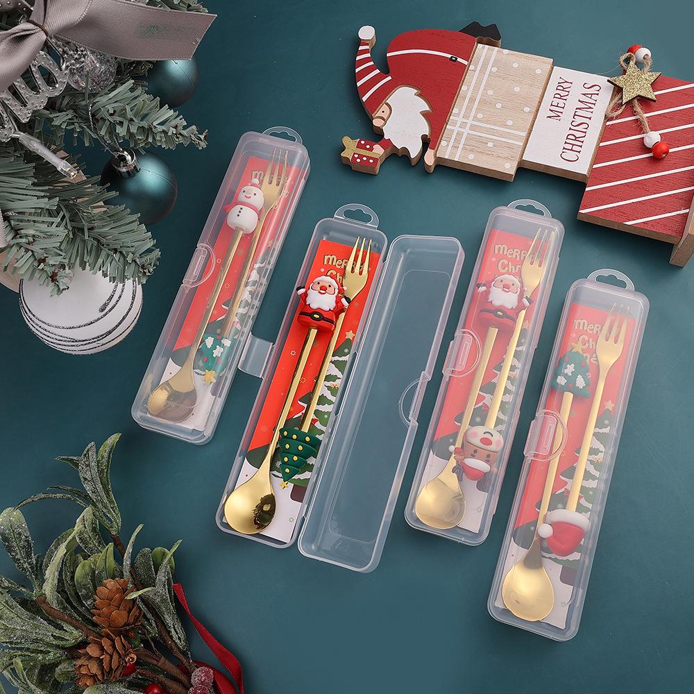 Cross-border Christmas Santa Claus Spoon Set – Cute Cartoon Coffee & Dessert Spoons, Perfect Christmas Gift.