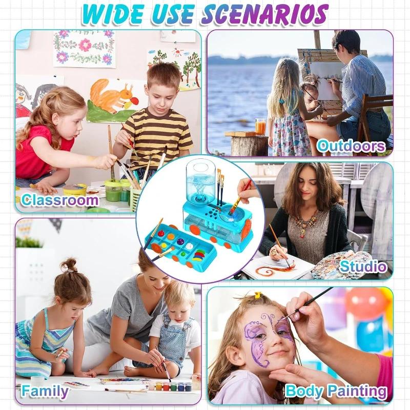 Creative painting set,detachable design,one click automatic washing,color palette,for artistic oil painting,watercolor painting