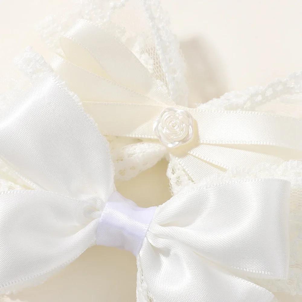 LOVEKIKI White Lace Hair Bows Clip Girls Wedding Headwear Hairpins Ribbon Barrettes Kids Headdressr Hair Accessories 2Pcs/lot