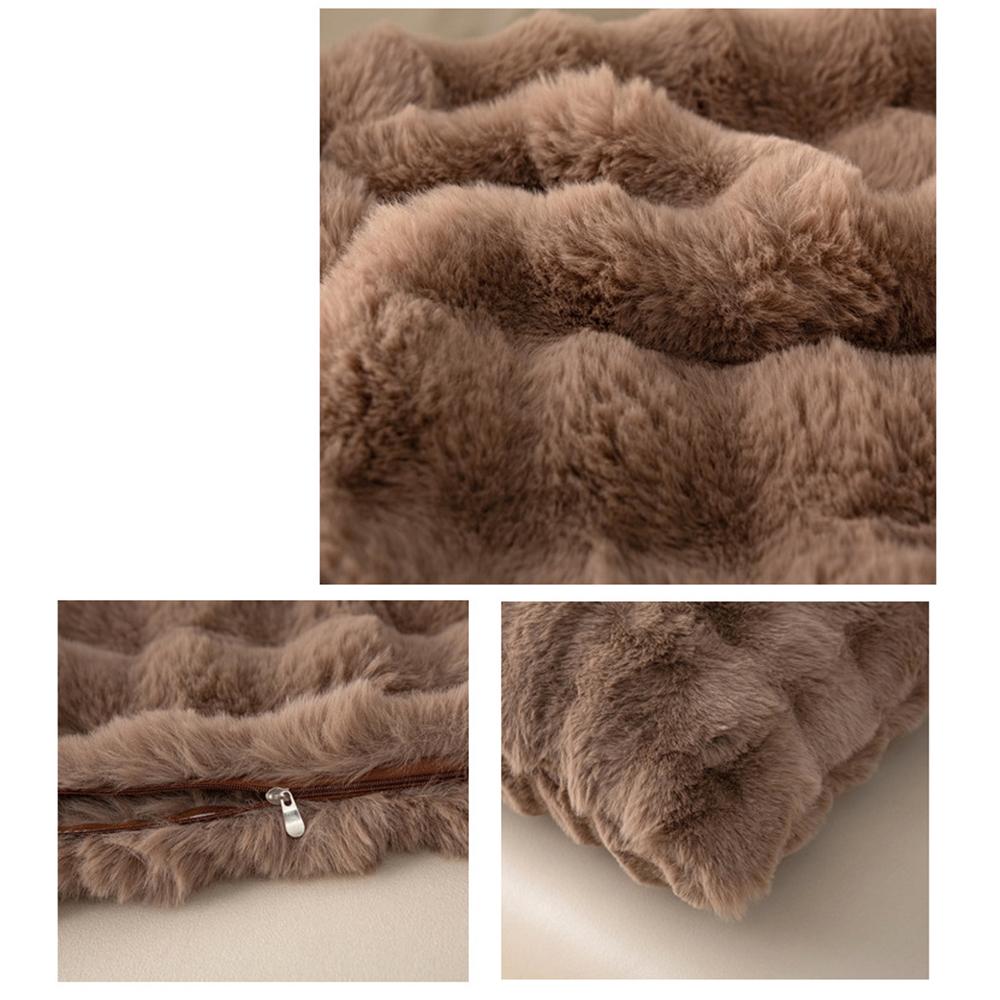 Solid-Color Bubble Rabbit Fleece Pillowcase Cojines Autumn and Winter Polyester Plush Cushion Cover Warmth Headboard Pillowcases