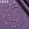 925 Sterling Silver 4mm One To Three Flat Side Chain Necklace