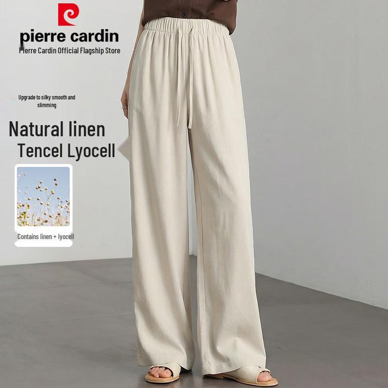 Pierre Cardin Women's Linen Tencel Loose Wide-Leg Casual Pants