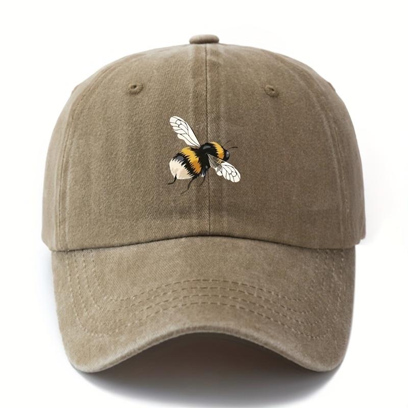 Cartoon Bee Patterned Baseball Cap with Lightweight Curved Brim Suitable for Outdoor Camping, Travel, and Leisure Wear