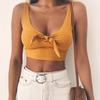 Seksowny krótki pasek z kokardą Y2K Tanks kamizelka dla kobiet lato bez rękawów elegancki Slim Fit krótkie podkoszulki damskie jednolity biurowy top damski Camis 24101
