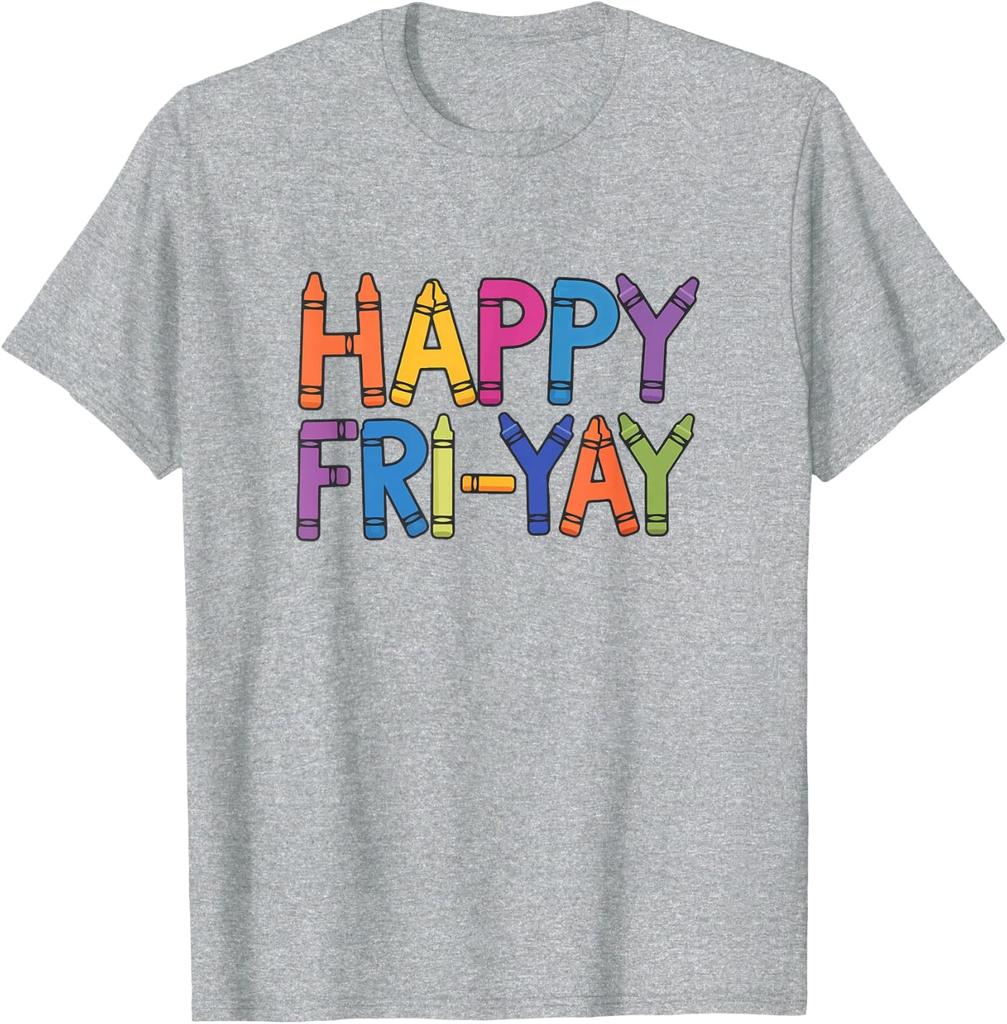 Happy Fri-Yay Funny Teacher Life Weekend Pun Happy Friday Unisex T-Shirt