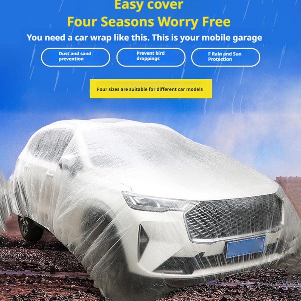 Disposable Car Clothing Cover Dustproof Rainproof Car Film Cover PE Car Full Scratch-Proof Prot X0K0