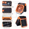 Solar Camping Fan With LED Light 4Adjustable Speed 3Brightness Light Timer Compass Function For Outdoor Tent Activity