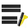 4Pcs Universal Carbon Fiber Leather Car Door Sill Protection Film Diy Paste Waterproof Anti Scratch Strip Car Sticker