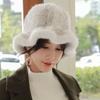 Mink Fur Hat Women's Winter Warm Fashion Mink Woven Bucket Hat Basin Hat Top Hat Show A Little Trend