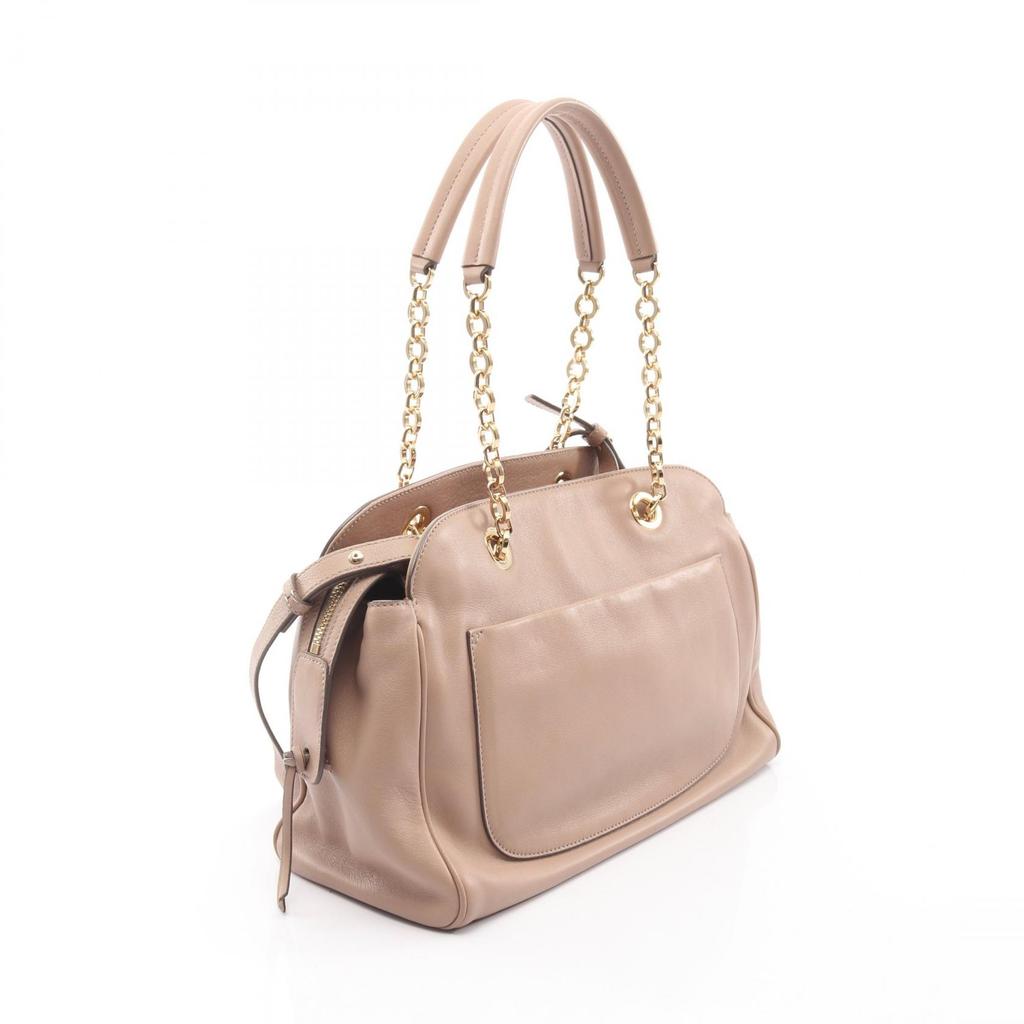 Used Salvatore Ferragamo Gancini 2WAY Handbag leather Beige Used Women