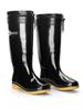 Men's Waterproof Mid & High-Calf Rain Boots: Non-Slip, Fashionable, Warm, Acid & Alkali Resistant, Rubber Sole for Kitchen Work.