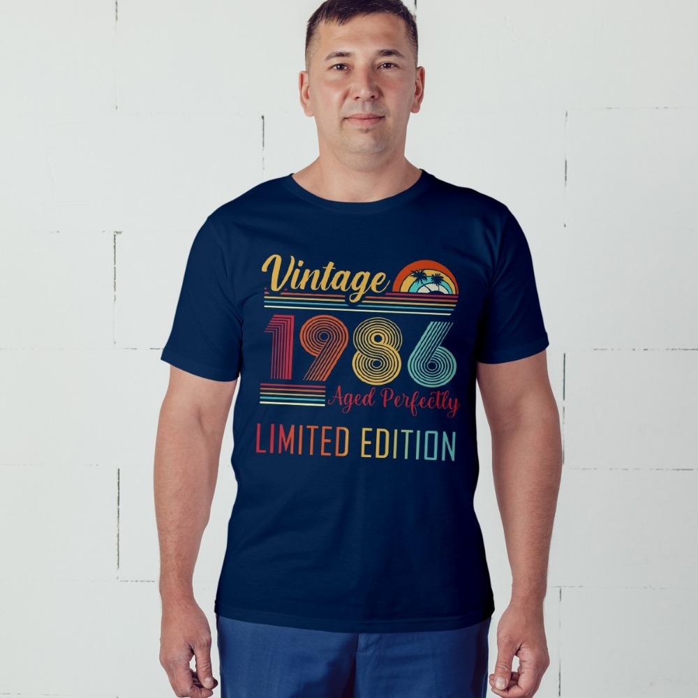 Vintage 1986 40th Birthday Gift Mens T Shirt Harajuku Aesthetic Clothes New Arrival Harajuku Unisex Clothes New Arrival